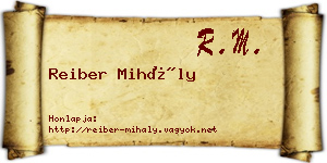 Reiber Mihály névjegykártya